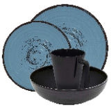 Tableware Bahia Non-slip Melamine Blue 16 pieces